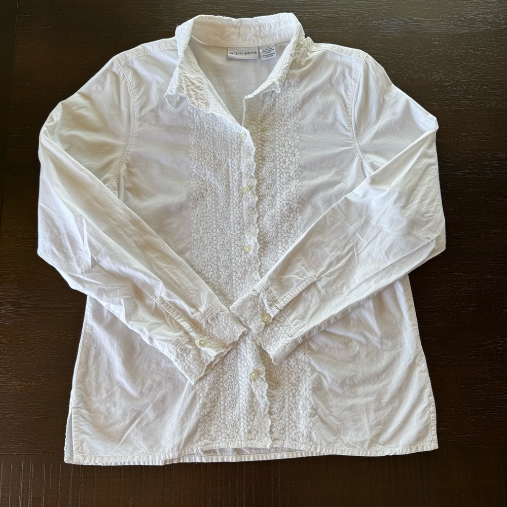 Jaclyn Smith White Button Down Shirt